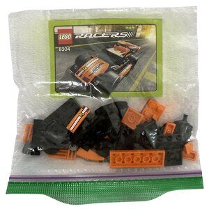 LEGO 8304 Tiny Turbos Racers Smokin Slickster Racer Orange Car Complete Manual